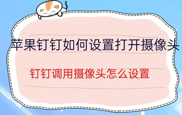 苹果钉钉如何设置打开摄像头 钉钉调用摄像头怎么设置？